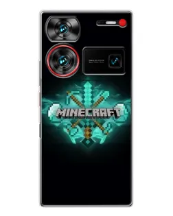 Чехол для ZTE Nubia Z60 Ultra с картинкой «Minecraft Diamond лого»