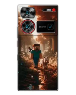 Чехол для ZTE Nubia Z60 Ultra с картинкой «Стив в лесу»