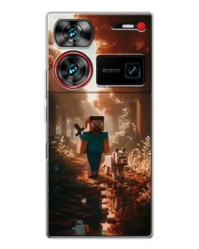 Чехол для ZTE Nubia Z60 Ultra с картинкой «Стив в лесу» Чехол для ZTE Nubia Z60 Ultra с картинкой «Стив в лесу»