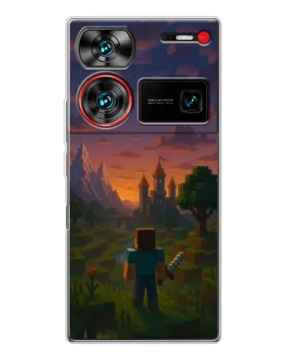 Чехол для ZTE Nubia Z60 Ultra с картинкой «Стив у башни» Чехол для ZTE Nubia Z60 Ultra с картинкой «Стив у башни»