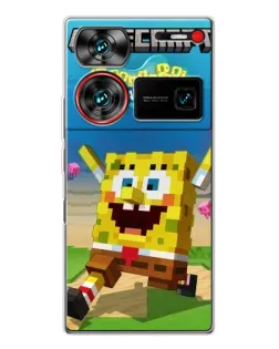 Чехол для ZTE Nubia Z60 Ultra с картинкой «Губка Боб Minecraft»