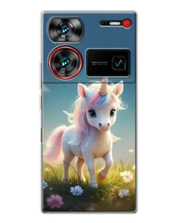 Чехол для ZTE Nubia Z60 Ultra с картинкой «Единорог на поляне» Чехол для ZTE Nubia Z60 Ultra с картинкой «Единорог на поляне»