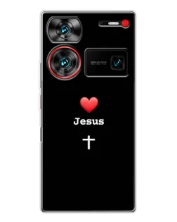 Чехол для ZTE Nubia Z60 Ultra с картинкой «Сердце - Jesus» Чехол для ZTE Nubia Z60 Ultra с картинкой «Сердце - Jesus»