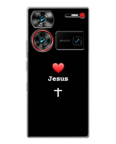 Чехол для ZTE Nubia Z60 Ultra с картинкой «Сердце - Jesus»