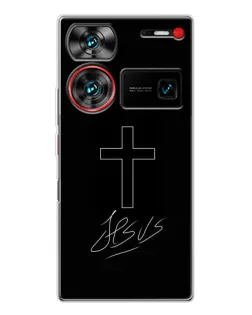 Чохол для ZTE Nubia Z60 Ultra з картинкою «Графічний хрест Jesus»