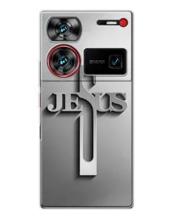 Чохол для ZTE Nubia Z60 Ultra з картинкою «Металевий хрест Jesus»
