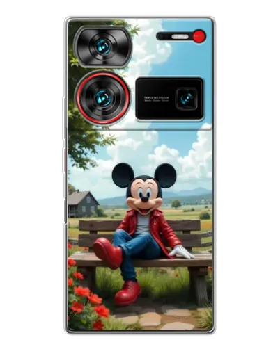 Чехол для ZTE Nubia Z60 Ultra с картинкой «Микки на скамейке» Чехол для ZTE Nubia Z60 Ultra с картинкой «Микки на скамейке»
