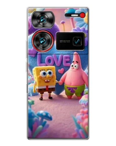 Чехол для ZTE Nubia Z60 Ultra с картинкой «Губка Боб Патрик» Чехол для ZTE Nubia Z60 Ultra с картинкой «Губка Боб Патрик»