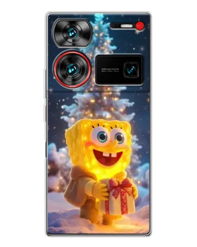 Чехол для ZTE Nubia Z60 Ultra с картинкой «Рождественский Спанч Боб» Чехол для ZTE Nubia Z60 Ultra с картинкой «Рождественский Спанч Боб»