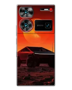 Чохол для ZTE Nubia Z60 Ultra з картинкою «Cybertruck на Марсі»