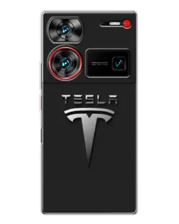 Чохол для ZTE Nubia Z60 Ultra з картинкою «Сталевий логотип Tesla»