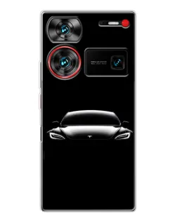 Чохол для ZTE Nubia Z60 Ultra з картинкою «Фари Tesla Night»