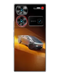 Чохол для ZTE Nubia Z60 Ultra з картинкою «Cybertruck у пустелі»
