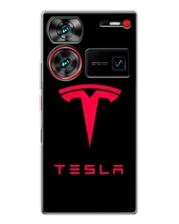 Чохол для ZTE Nubia Z60 Ultra з картинкою «Tesla Red Logo»