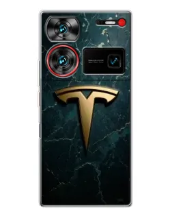 Чохол для ZTE Nubia Z60 Ultra з картинкою «Мармурова Tesla Gold»