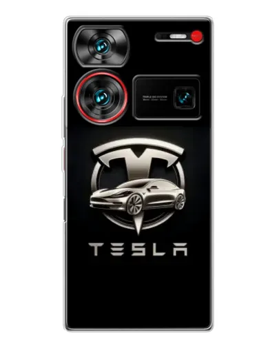 Чохол для ZTE Nubia Z60 Ultra з картинкою «Tesla — срібне авто» Чохол для ZTE Nubia Z60 Ultra з картинкою «Tesla — срібне авто»