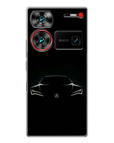 Чехол для ZTE Nubia Z60 Ultra с картинкой «Mercedes — силуэт авто» Чехол для ZTE Nubia Z60 Ultra с картинкой «Mercedes — силуэт авто»