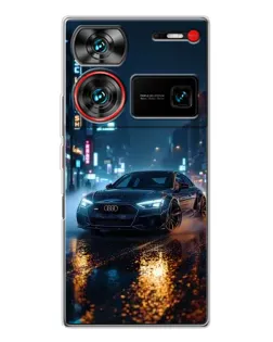 Чехол для ZTE Nubia Z60 Ultra с картинкой «Ночной город и Audi»