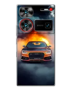 Чехол для ZTE Nubia Z60 Ultra с картинкой «Audi в огненном дыму»