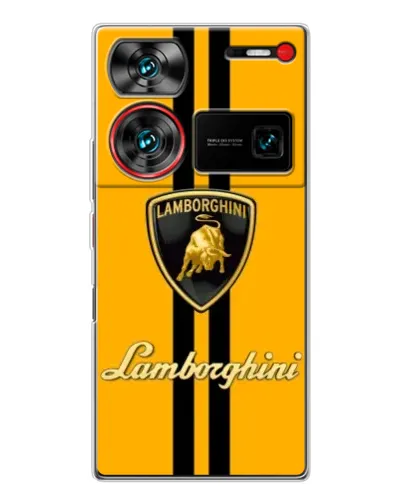 Чехол для ZTE Nubia Z60 Ultra с картинкой «Lamborghini Stripe желтый»