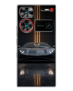 Чохол для ZTE Nubia Z60 Ultra з картинкою «Lamborghini золоті лінії»