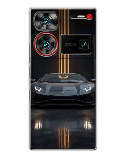 Чехол для ZTE Nubia Z60 Ultra с картинкой «Lamborghini золотые линии»