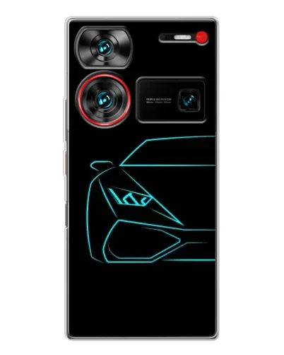 Чехол для ZTE Nubia Z60 Ultra с картинкой «Голубой силуэт Lamborghini»