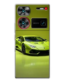 Чехол для ZTE Nubia Z60 Ultra с картинкой «Салатовый Lamborghini Huracan»