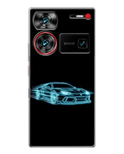 Чехол для ZTE Nubia Z60 Ultra с картинкой «Неоновый контур Lamborghini»