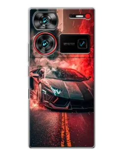 Чехол для ZTE Nubia Z60 Ultra с картинкой «Lamborghini красный дым»