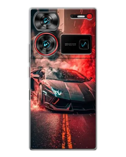 Чехол для ZTE Nubia Z60 Ultra с картинкой «Lamborghini красный дым»