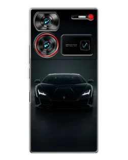 Чехол для ZTE Nubia Z60 Ultra с картинкой «Черный Lamborghini Aventador»