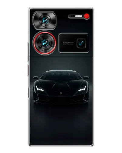 Чехол для ZTE Nubia Z60 Ultra с картинкой «Черный Lamborghini Aventador»