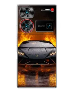 Чехол для ZTE Nubia Z60 Ultra с картинкой «Lamborghini в огне»