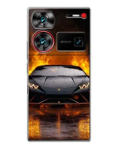 Чехол для ZTE Nubia Z60 Ultra с картинкой «Lamborghini в огне»