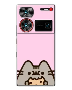 Чехол для ZTE Nubia Z60 Ultra с картинкой «Pusheen и печенье»