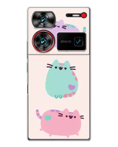 Чохол для ZTE Nubia Z60 Ultra з картинкою «Pusheen тріо»