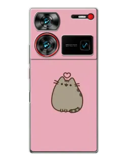 Чохол для ZTE Nubia Z60 Ultra з картинкою «Pusheen серце»