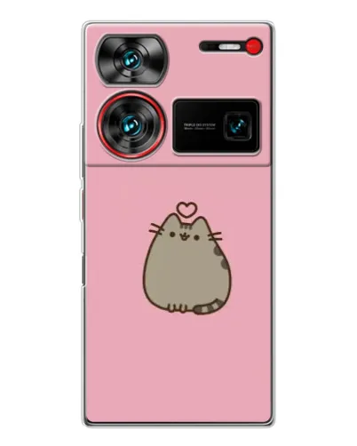 Чохол для ZTE Nubia Z60 Ultra з картинкою «Pusheen серце»
