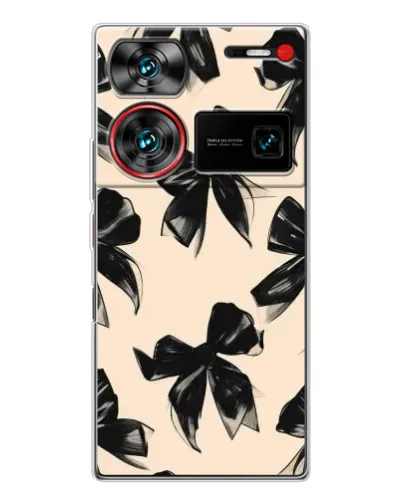 Чехол для ZTE Nubia Z60 Ultra с картинкой «Паттерн черные банты»