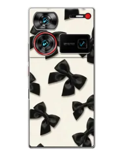 Чехол для ZTE Nubia Z60 Ultra с картинкой «Черные бантики»