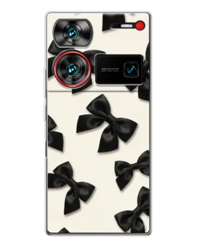 Чехол для ZTE Nubia Z60 Ultra с картинкой «Черные бантики»