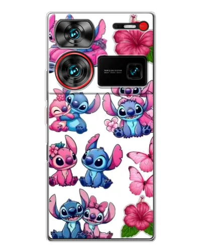 Чохол для ZTE Nubia Z60 Ultra з картинкою «Стікери Stitch та Angel»