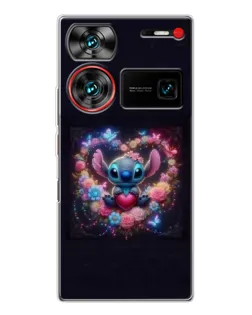 Чохол для ZTE Nubia Z60 Ultra з картинкою «Stitch у квітах» Чохол для ZTE Nubia Z60 Ultra з картинкою «Stitch у квітах»