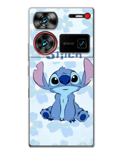 Чохол для ZTE Nubia Z60 Ultra з картинкою «Stitch серед квітів»