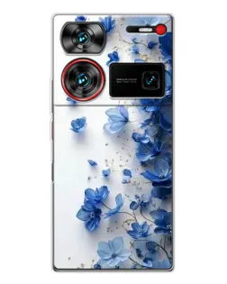 Чехол для ZTE Nubia Z60 Ultra с картинкой «Голубой цветочный каскад»