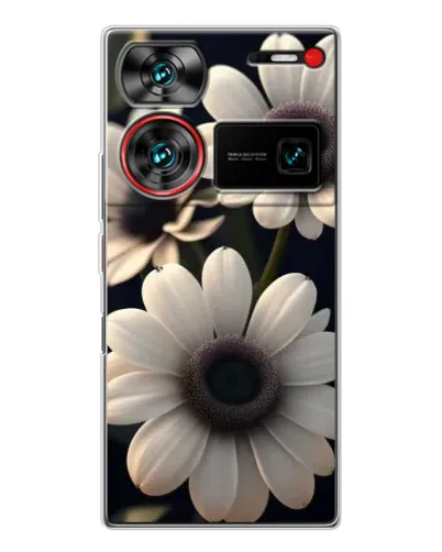 Чехол для ZTE Nubia Z60 Ultra с картинкой «Белые маргаритки макро»