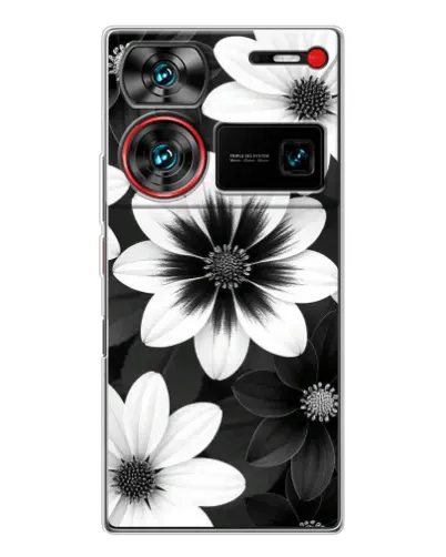 Чехол для ZTE Nubia Z60 Ultra с картинкой «Монохромные астры»