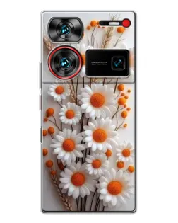 Чехол для ZTE Nubia Z60 Ultra с картинкой «Белые сухоцветы»
