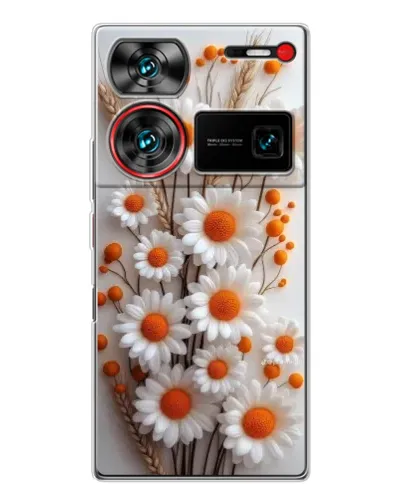 Чехол для ZTE Nubia Z60 Ultra с картинкой «Белые сухоцветы»